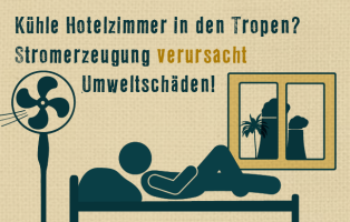 Sharepic zum Stromverbrauch auf Reisen